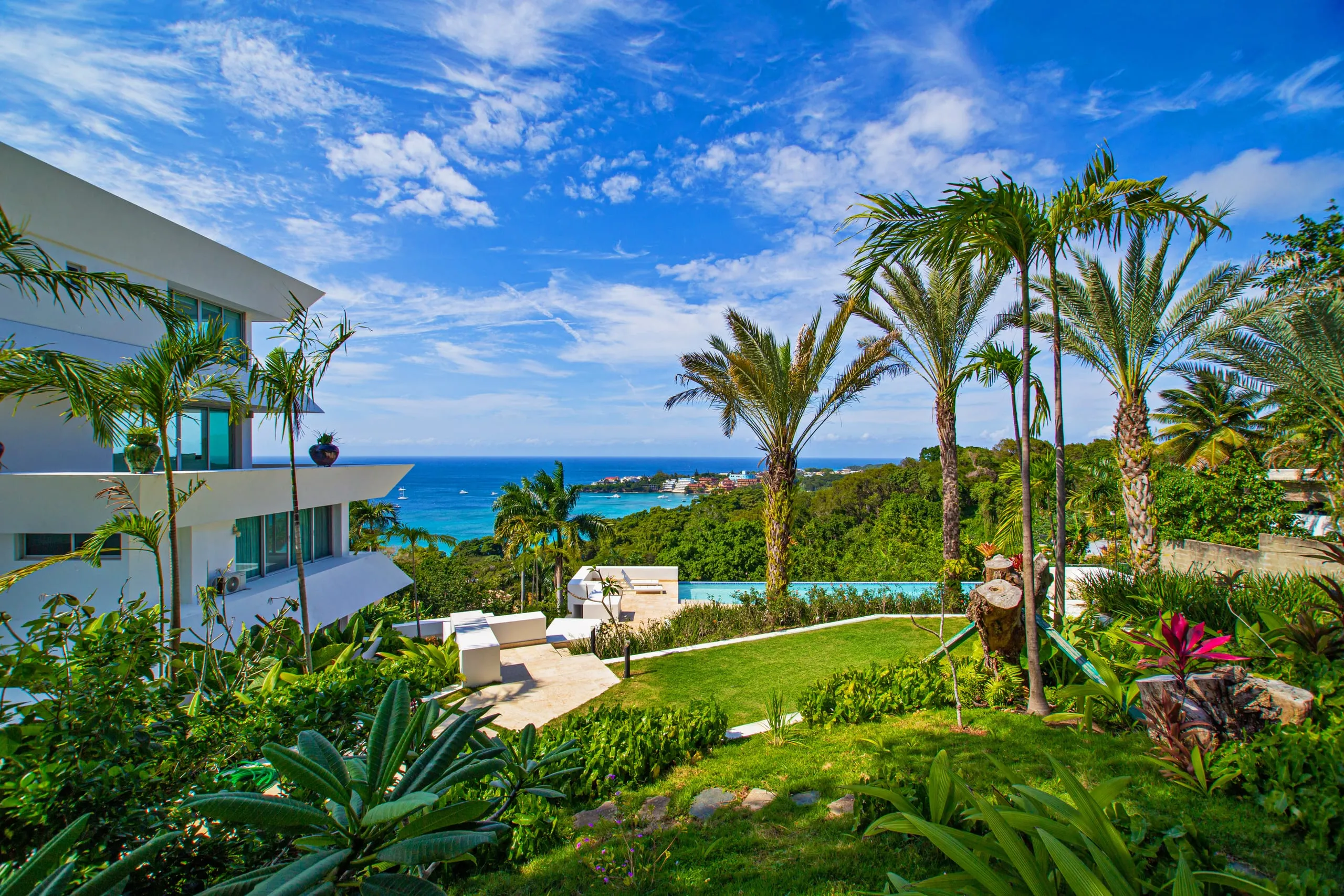 Panoramic ocean view from the villa's terrace