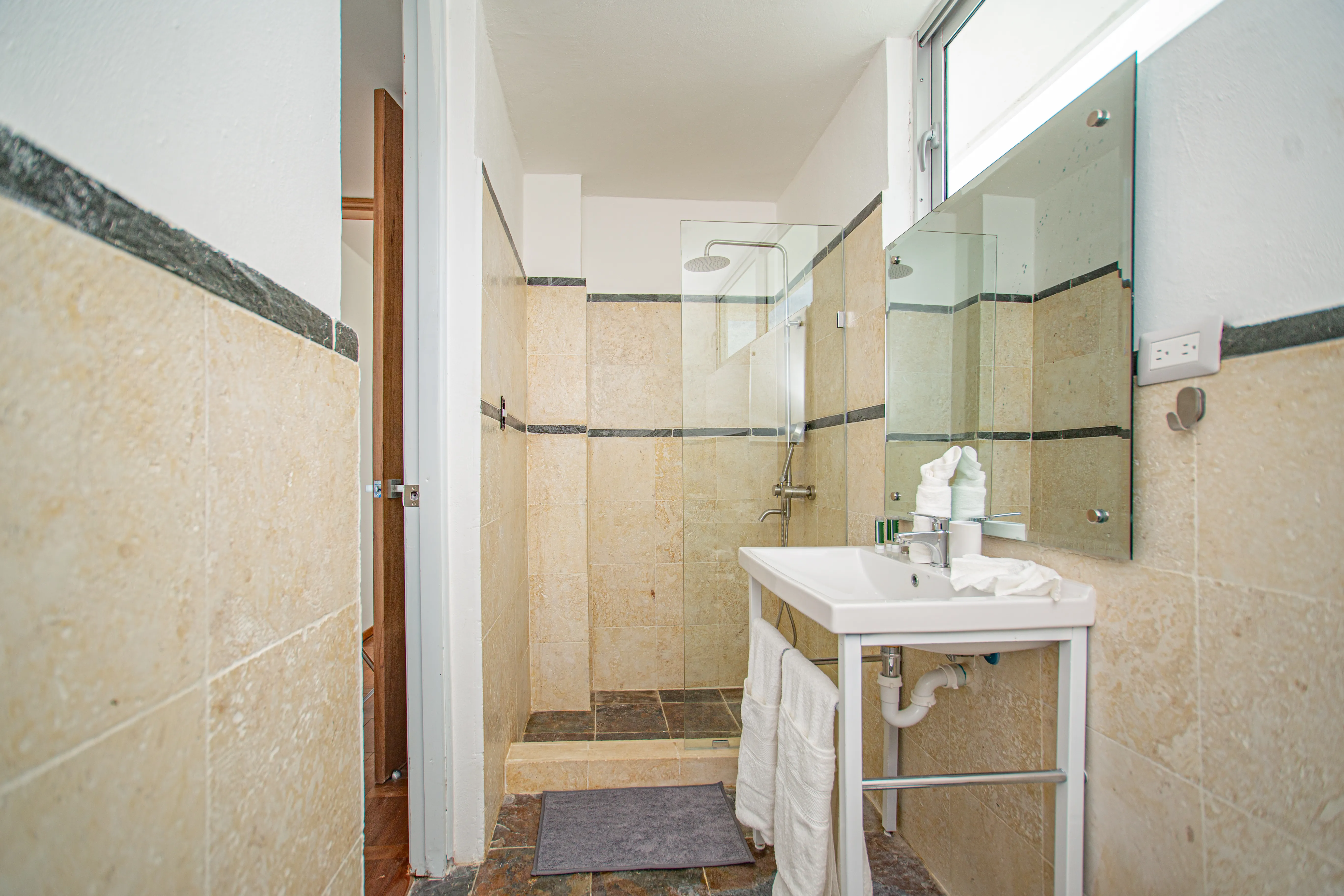 Bedroom 3 ensuite with a tiled walk-in shower